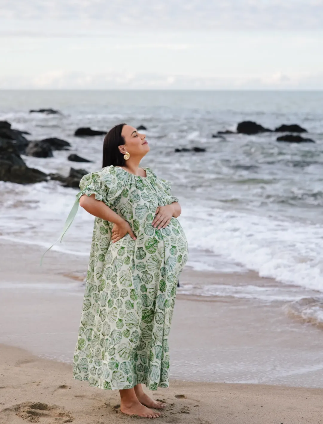 Odet Seashell Gown Pistachio Size 12 for rent on The Volte - main image