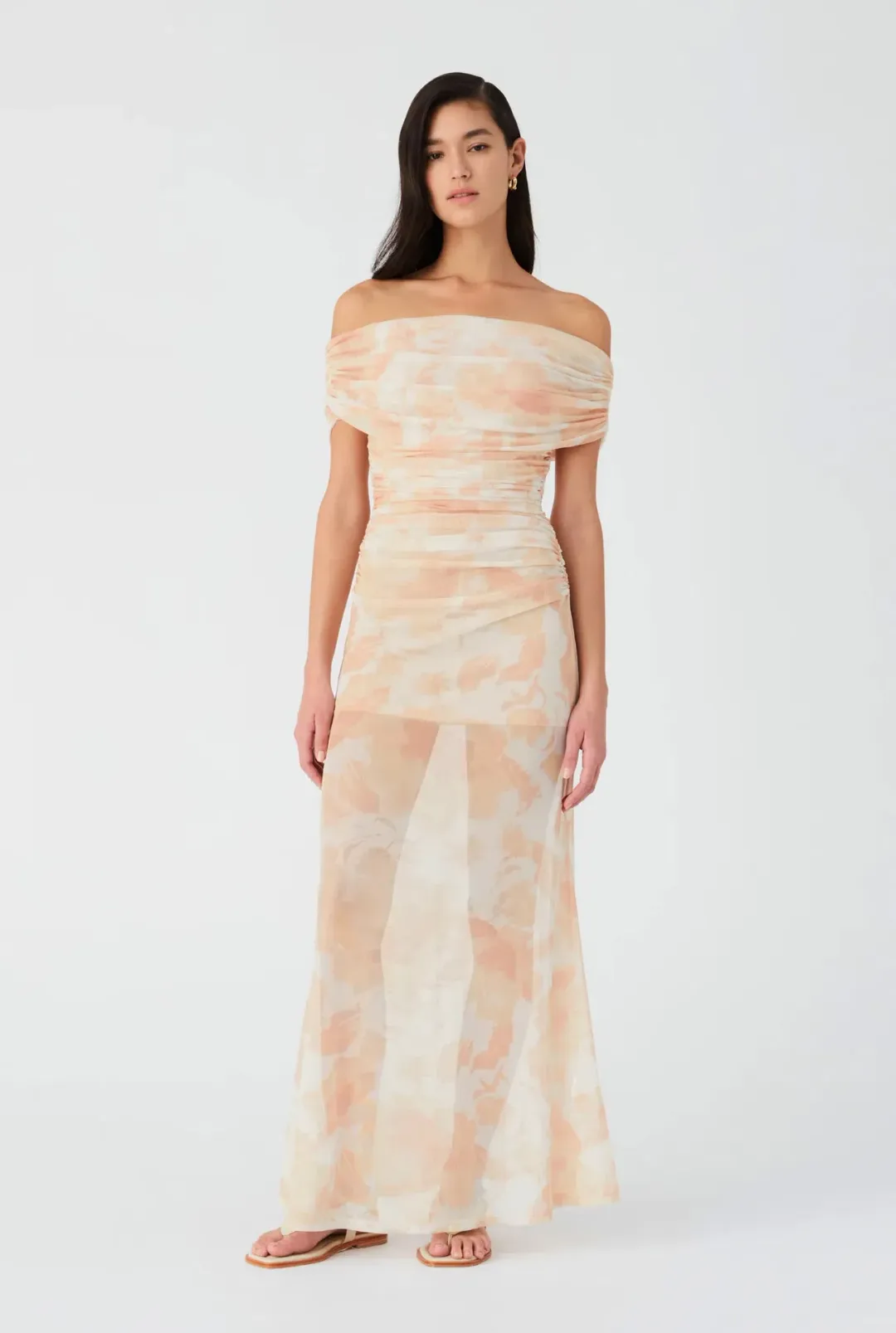 Misha Avyanna Mesh Maxi Dress Vintage Tapestry Golden Haze Print Size 8/S for rent on The Volte - main image