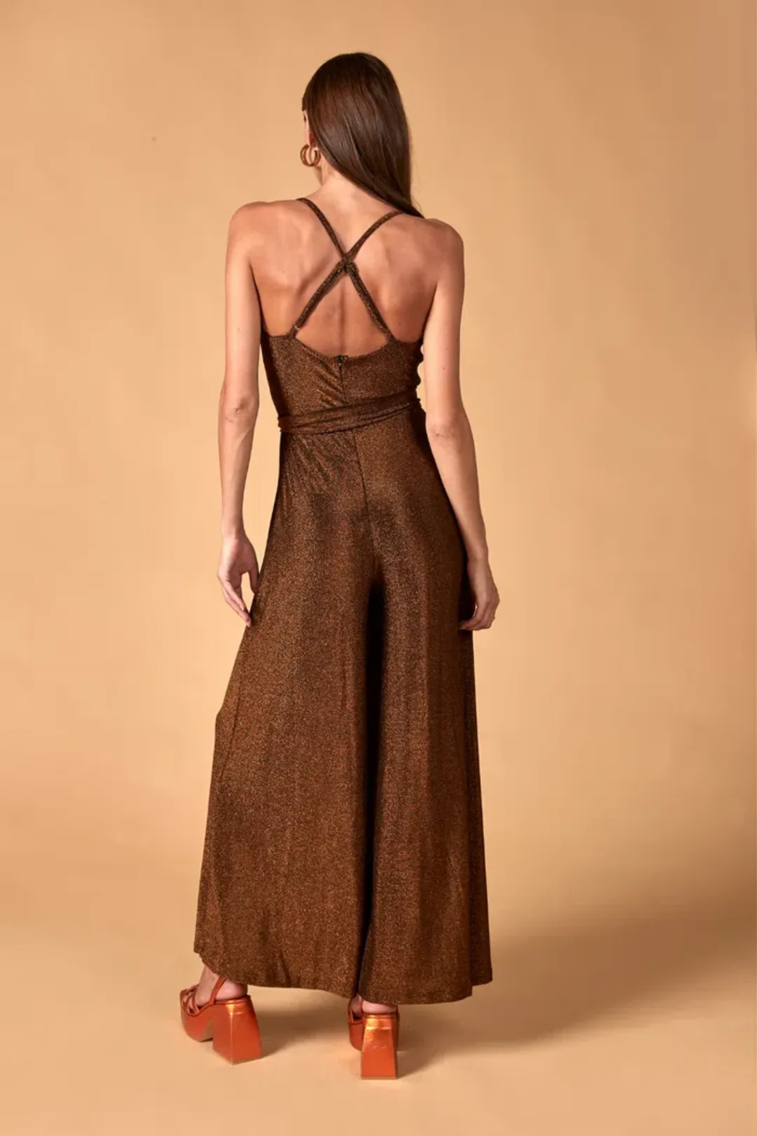 Nine Lives Bazaar Nova Jumpsuit Bronze Size 18 for rent on The Volte - main image