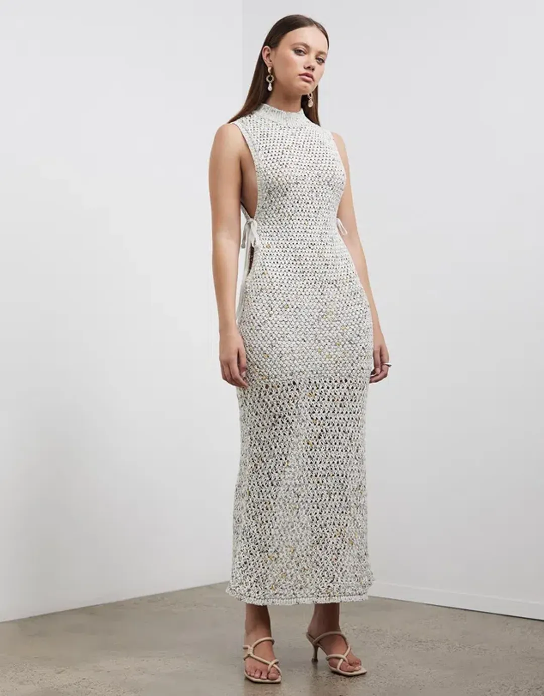 Christopher Esber Muscle Cross-Stich Crochet Dress White Size 10 for rent on The Volte - main image