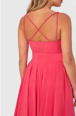 By Johnny Party Button Midi Dress Paris Pink Size 14 for rent on The Volte - image 2