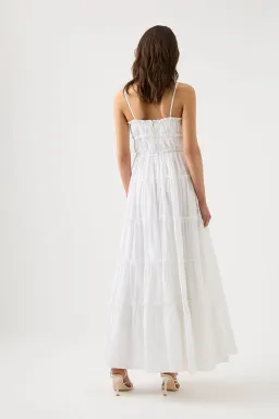 Aje Luna Tiered Maxi Dress Ivory Size 16 for rent on The Volte - image 2