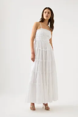 Aje Luna Tiered Maxi Dress Ivory Size 16 for rent on The Volte - image 1