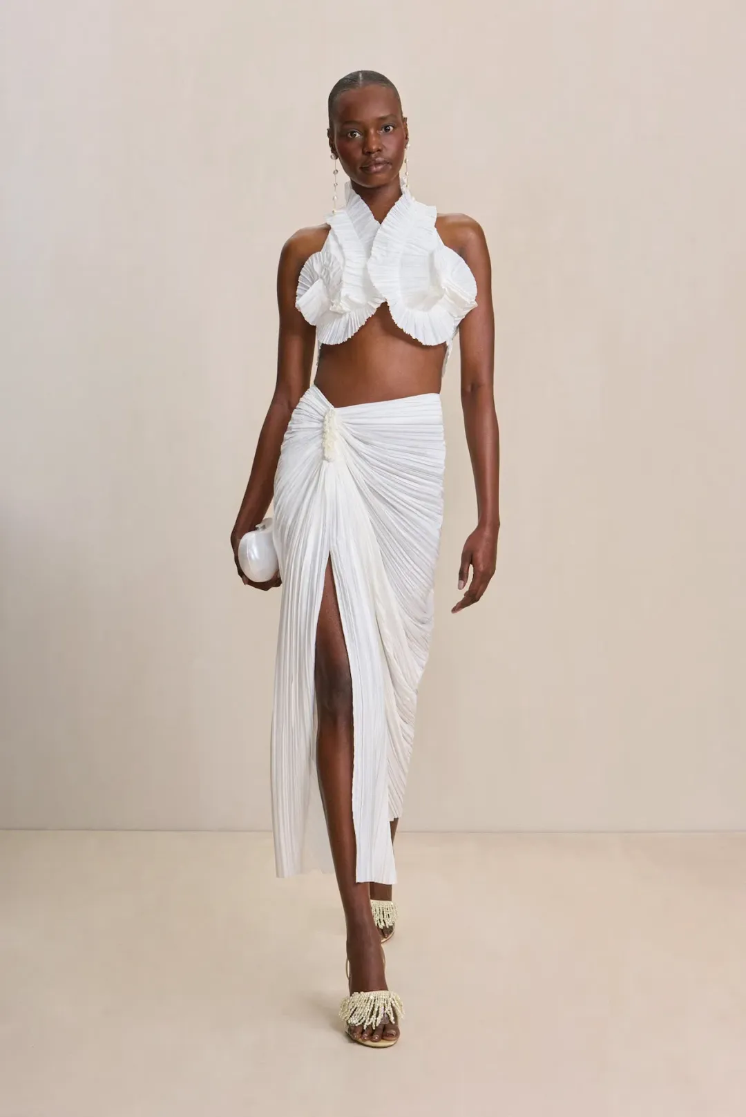 Cult Gaia Adilia Top and Sonoma Skirt Set Off White Size 6 for rent on The Volte - main image