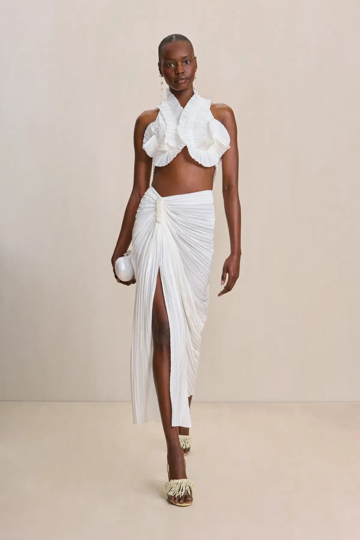Cult Gaia Adilia Top and Sonoma Skirt Set Off White Size 6 for rent on The Volte - main image