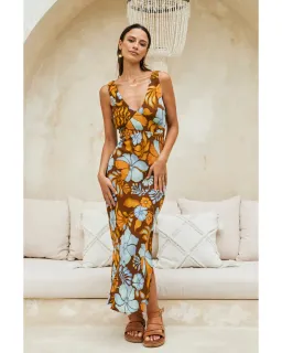 Nine Lives Bazaar Sara Bias Midi Dress Bamboo Size AU 10 for rent on The Volte - image 1