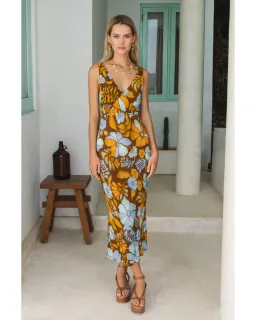 Nine Lives Bazaar Sara Bias Midi Dress Bamboo Size AU 14 for rent on The Volte - image 4