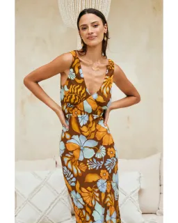 Nine Lives Bazaar Sara Bias Midi Dress Bamboo Size AU 14 for rent on The Volte - image 2