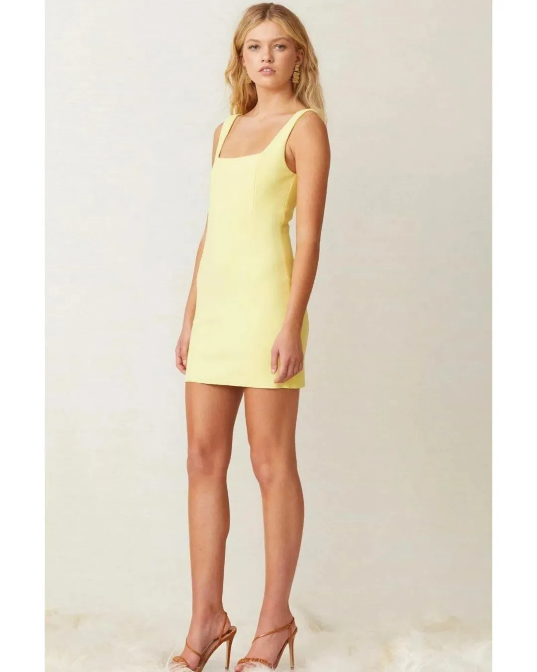 Bec & Bridge Gemma Mini Dress Banana Yellow Size AU 6    for rent on The Volte - main image