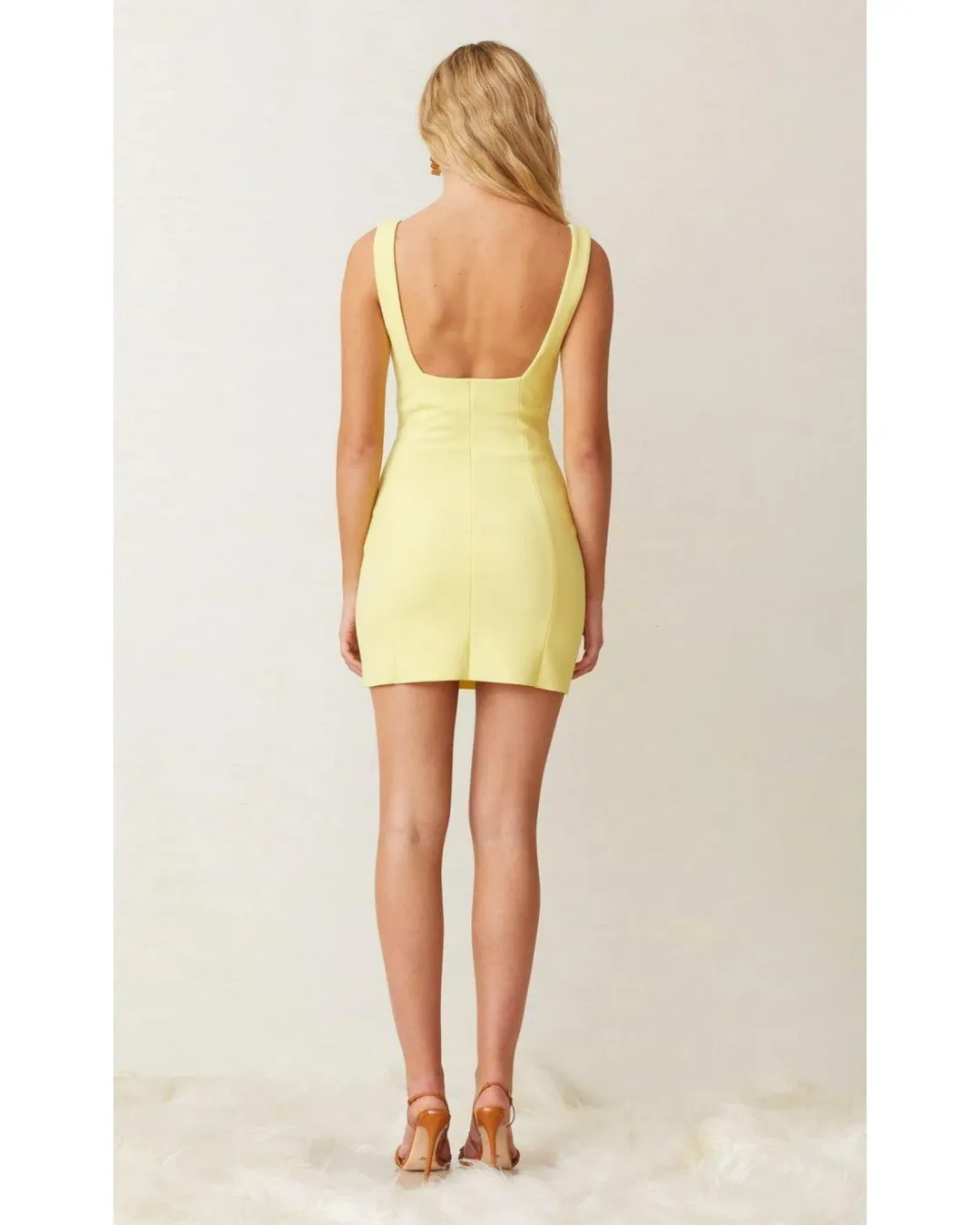 Bec & Bridge Gemma Mini Dress Banana Yellow Size AU 6    for rent on The Volte - main image