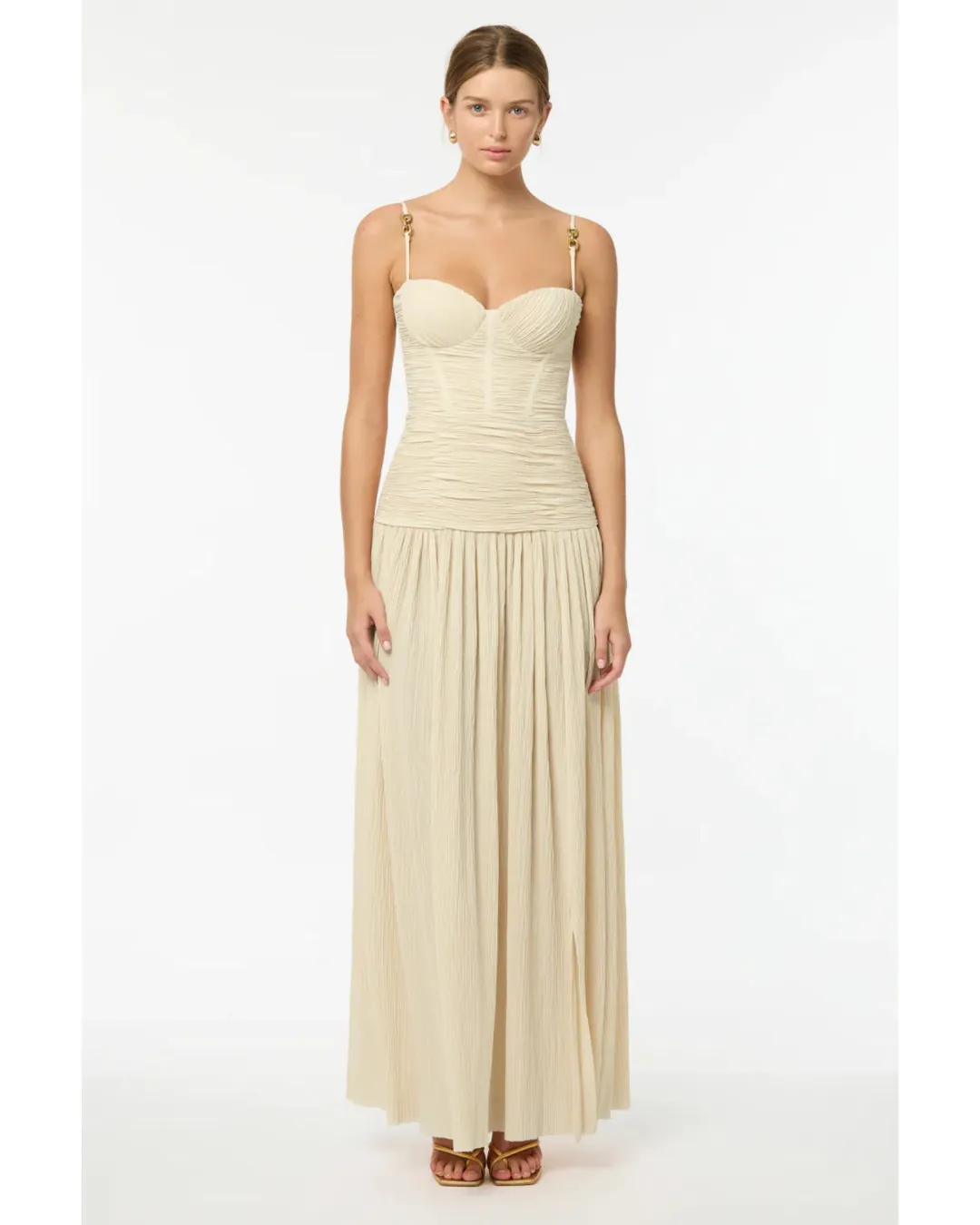 Manning Cartell Double Time Pleat Dress Cream Size AU 10 for rent on The Volte - main image