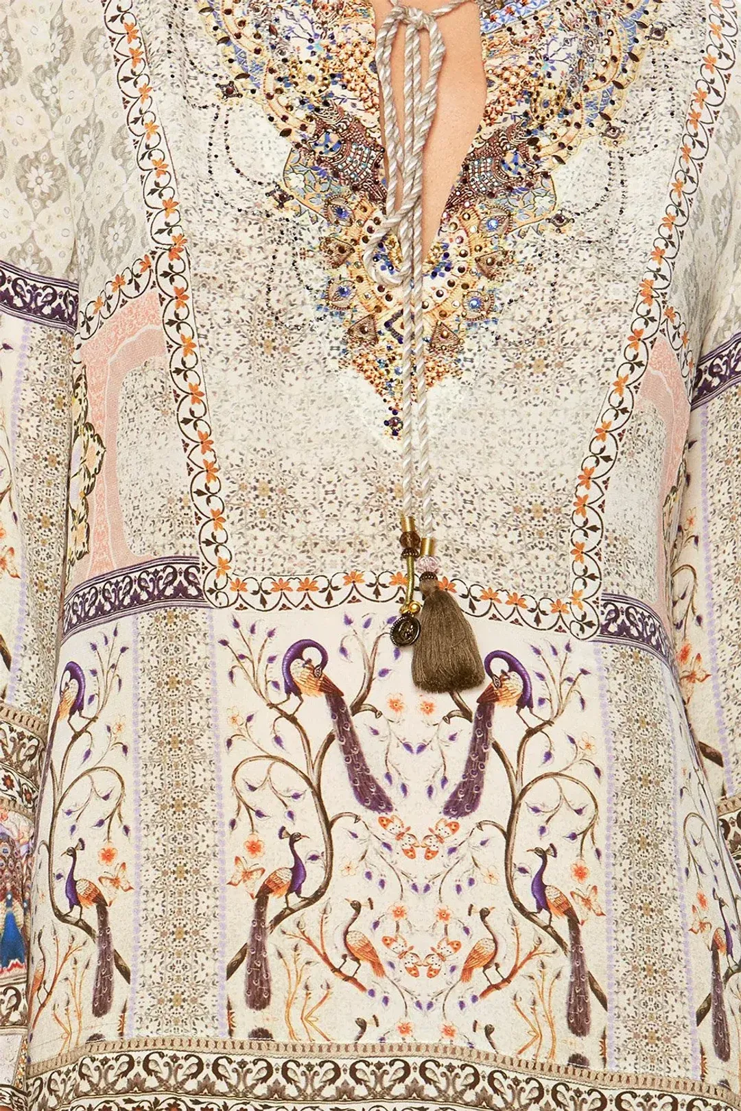Camilla Frill Hem Long Sleeve Dress Mama Bakshi Print Size 12 for rent on The Volte - main image