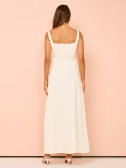 Issy Cupped Rib Maxi Dress In Off White Size 14 for rent on The Volte - image 2