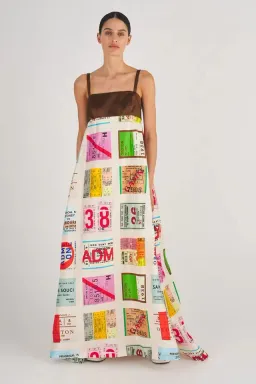 Oroton Ticket Print Gown Multi Size 10 for rent on The Volte - image 3
