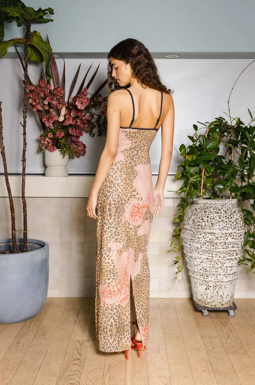 With Harper Lu Slip Dress Mesh Leopard Size S / AU 8 for rent on The Volte - main image