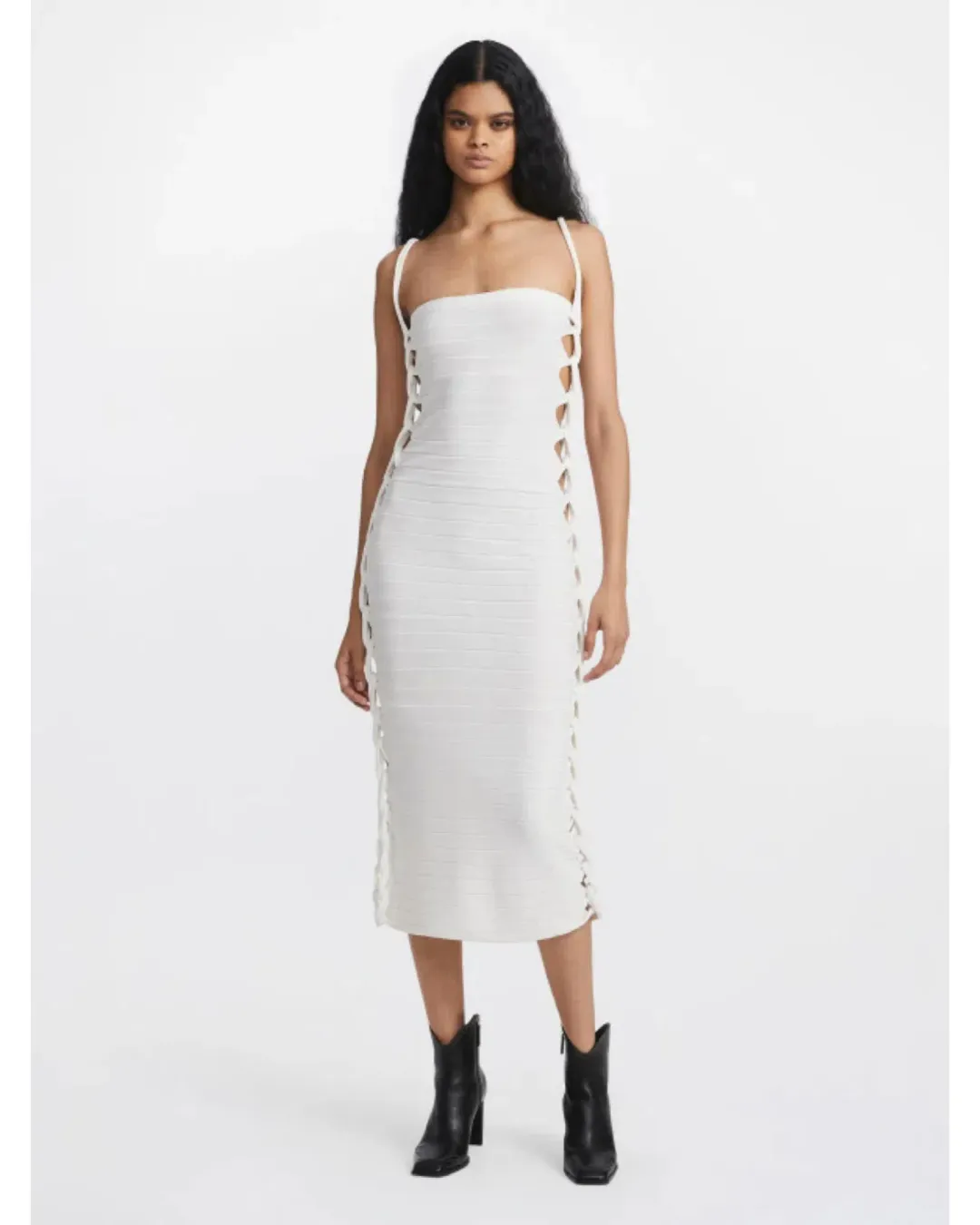 Dion Lee Mirror Braid Strap Dress Ivory Size S / AU 8 for rent on The Volte - main image