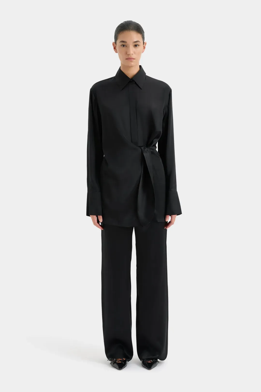 Sir the Label Sorrento Shirt Dress in Black Size AU 8 for rent on The Volte - main image