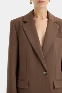Sir the Label Bromley Tailored Blazer, Mini Skirt and Bodice Set Chocolate Size AU 8 for rent on The Volte - image 3