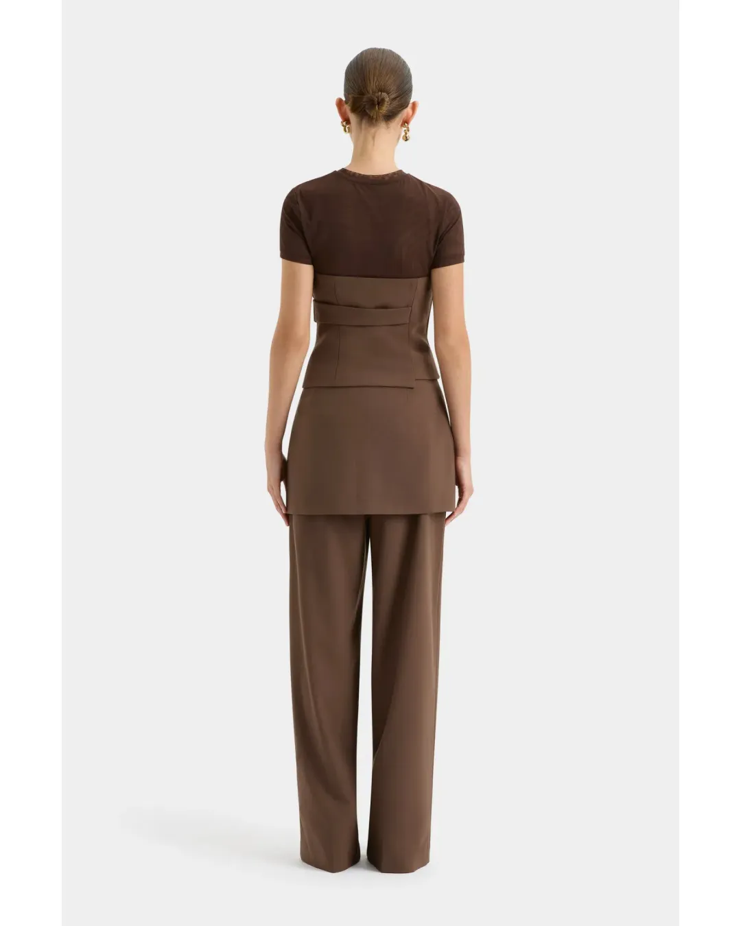 Sir The Label Bromley Bodice and Mini Skirt in Set Chocolate Size AU 8 for rent on The Volte - main image