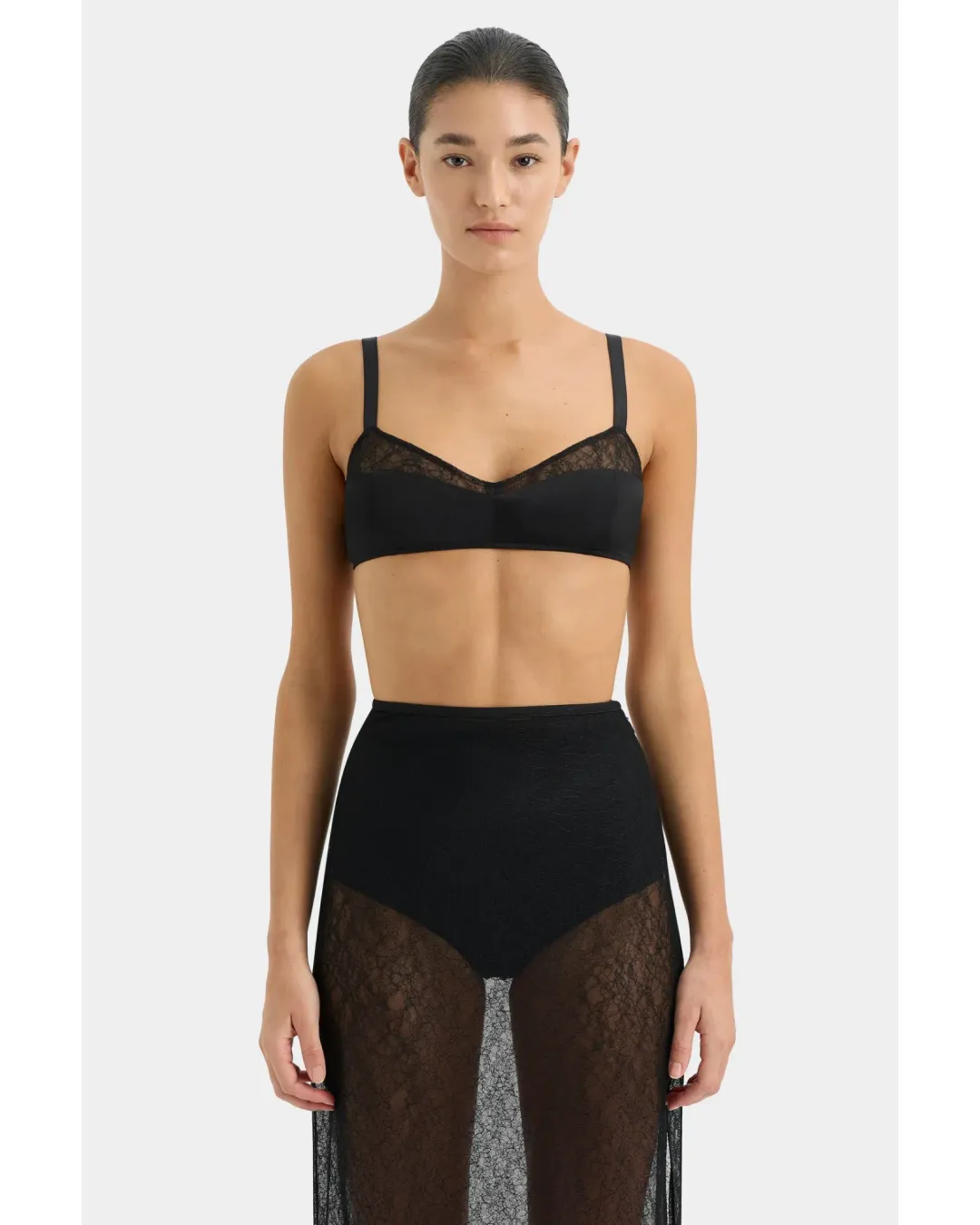 Sir The Label Dunya Skirt, Crop and Drape Cowl Top Set Black Size 0 / AU 6 for rent on The Volte - main image