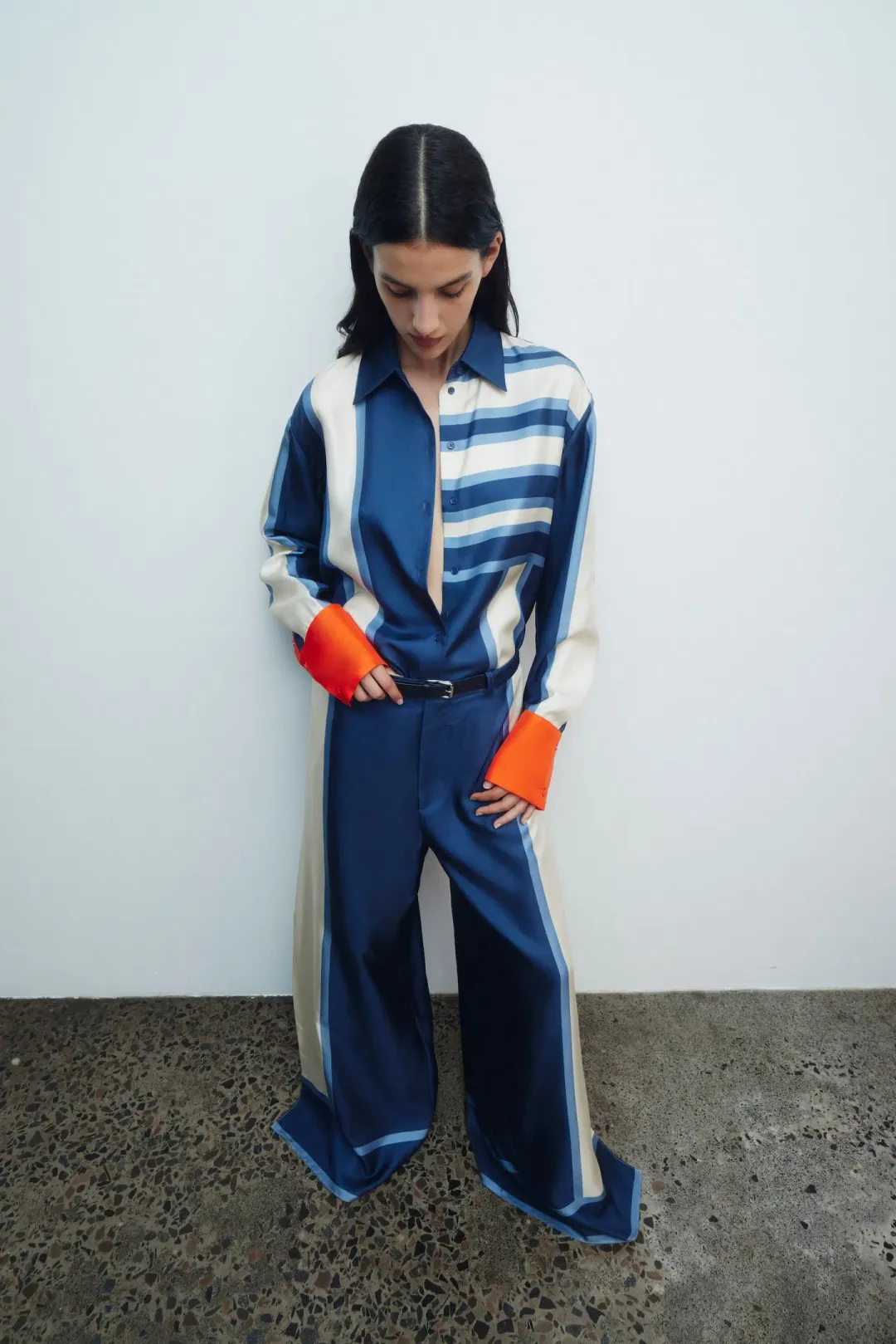 Sir The Label Dazed Shirt Size 0 / AU 6 and Belted Pant Size 2 / AU 10 in Studio Print for rent on The Volte - main image