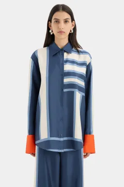 Sir The Label Dazed Shirt Size 0 / AU 6 and Belted Pant Size 2 / AU 10 in Studio Print for rent on The Volte - image 2