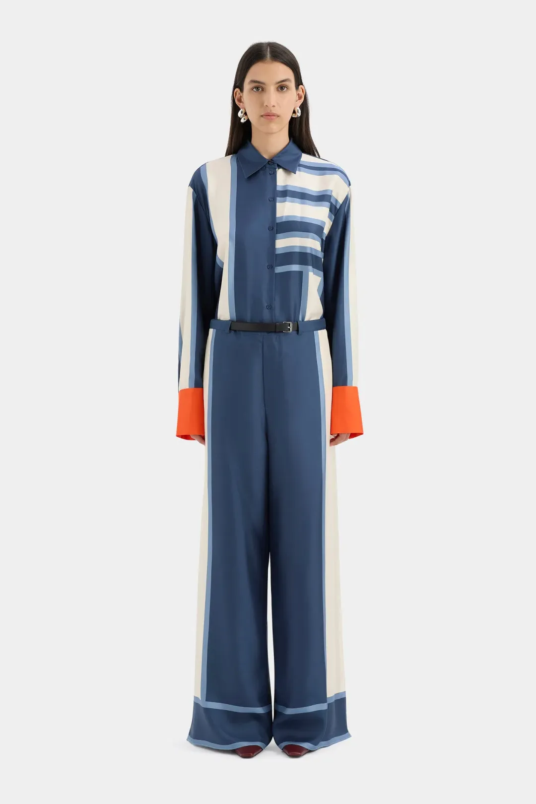 Sir The Label Dazed Shirt Size 0 / AU 6 and Belted Pant Size 2 / AU 10 in Studio Print for rent on The Volte - main image