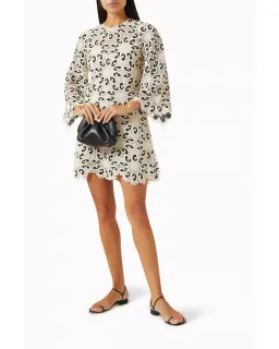 Zimmermann Ottie Lace Mini Dress in Cream/Black Size 0 / AU 8 for rent on The Volte - image 1