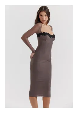 House of CB Seraphina Smoke Corset Dress Brown Size M/ AU 10 for rent on The Volte - image 2