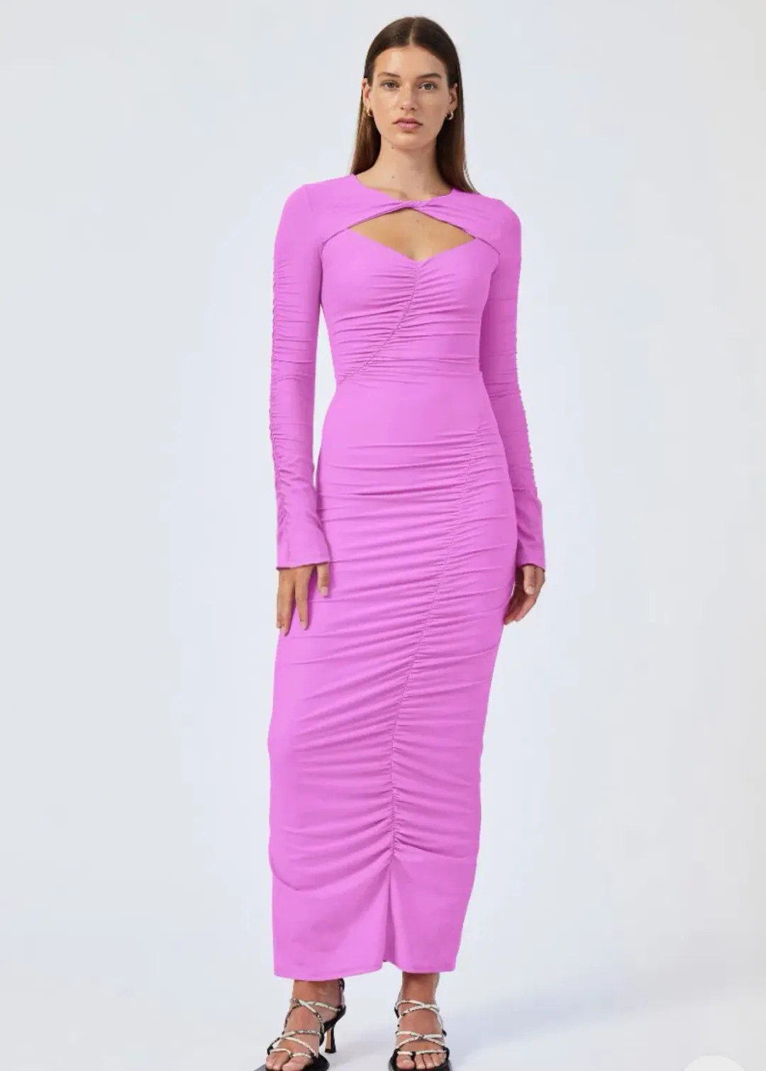 Suboo Ivy Rouched Dress In Fuchsia Size 10 for rent on The Volte - main image