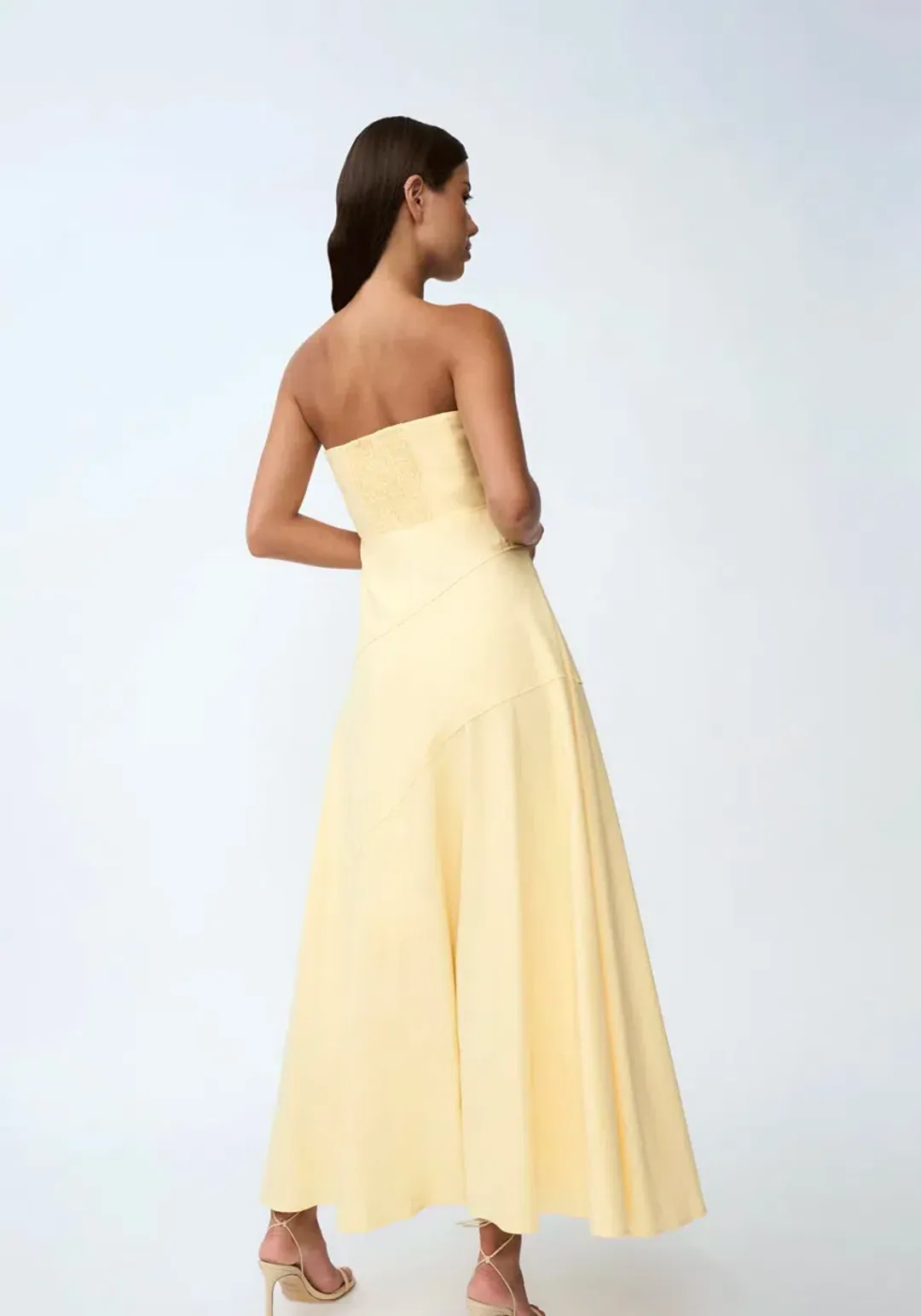 By Johnny Lemon Drop Strapless Dress Yellow Size 12  for rent on The Volte - main image