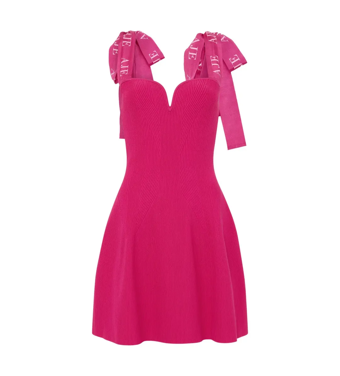 Aje Amber Knit Dress Fuchsia Size 8 for rent on The Volte - main image
