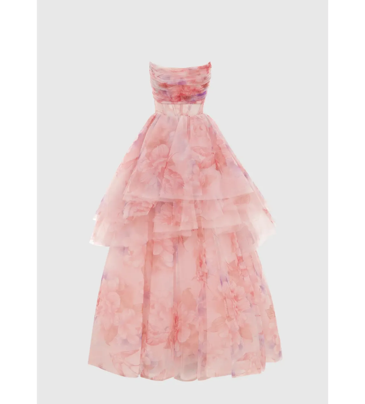 Leo Lin Josephine Tiered Gown Pink Size 10 for rent on The Volte - main image