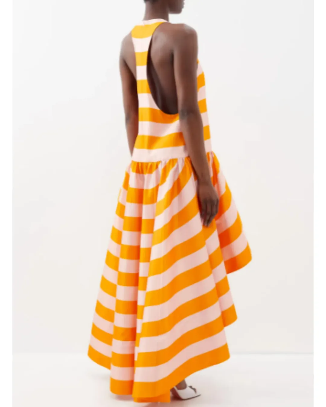 Zimmermann Tama High Neck Midi Dress Pink and Orange Stripe Size 3 / AU 12 for rent on The Volte - main image