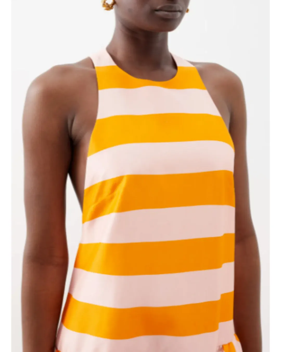 Zimmermann Tama High Neck Midi Dress Pink and Orange Stripe Size 3 / AU 12 for rent on The Volte - main image