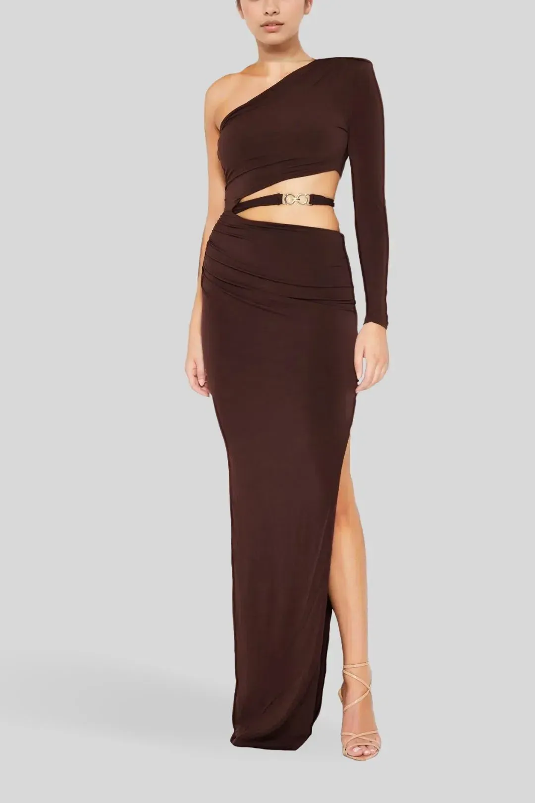 Nookie Fortune Gown in Brown Size 8 for rent on The Volte - main image