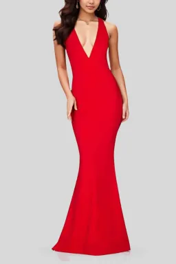Nookie Jasmine Halter Gown in Red Size 8 for rent on The Volte - image 3