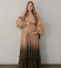 Rooh Collective Poppy Ombre Maxi Dress Brown Multi Size L / AU 12 for rent on The Volte - image 1