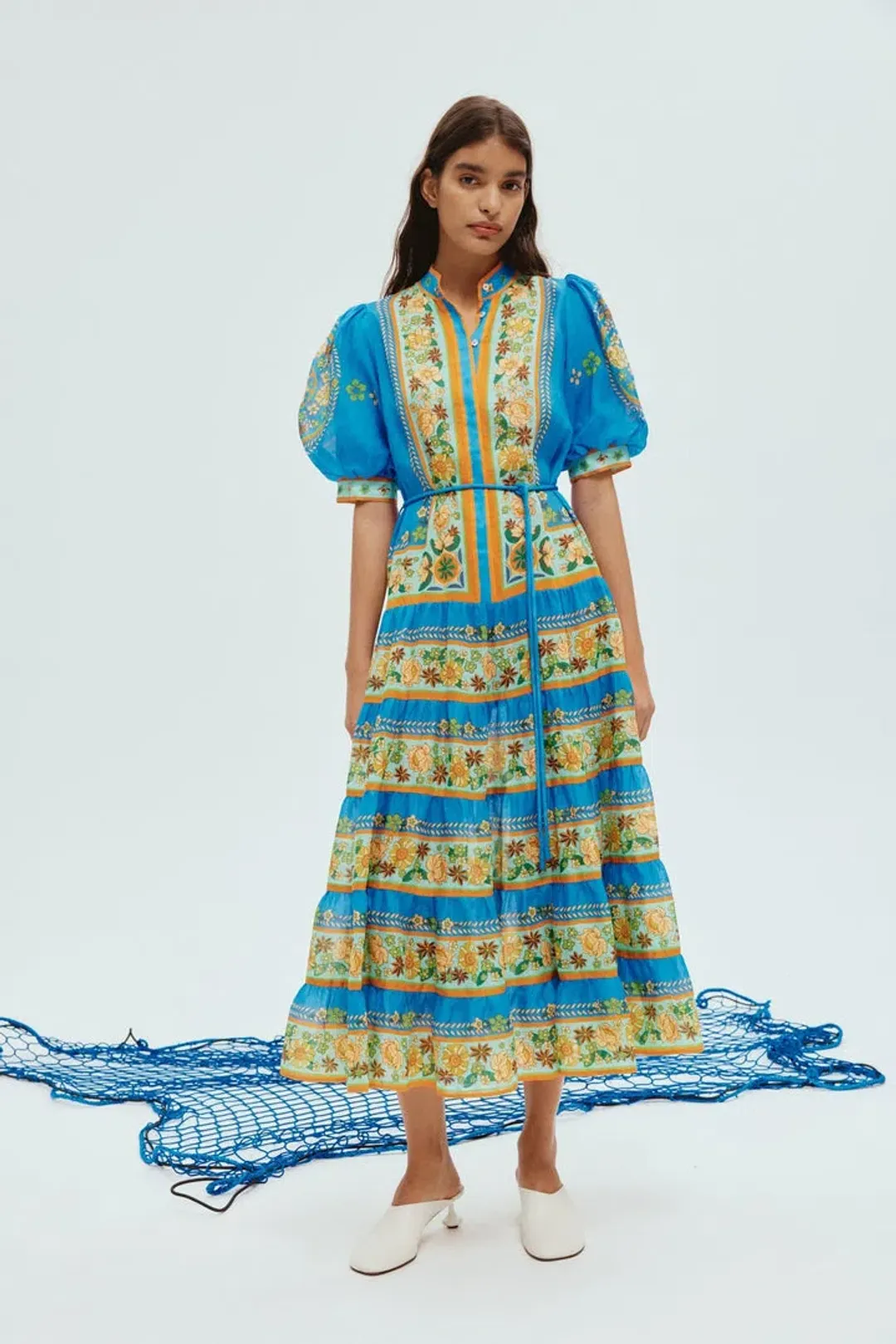 Alemais Linda Tiered Midi Dress Floral Size 12 for rent on The Volte - main image