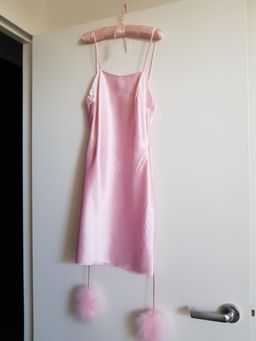 Dyspnea Gold Digger mini slip dress - baby spice pink for rent on The Volte - image 4