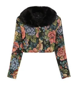 Unreal Fur Monach Cropped Jacket Floral Size 8/S for rent on The Volte - image 2