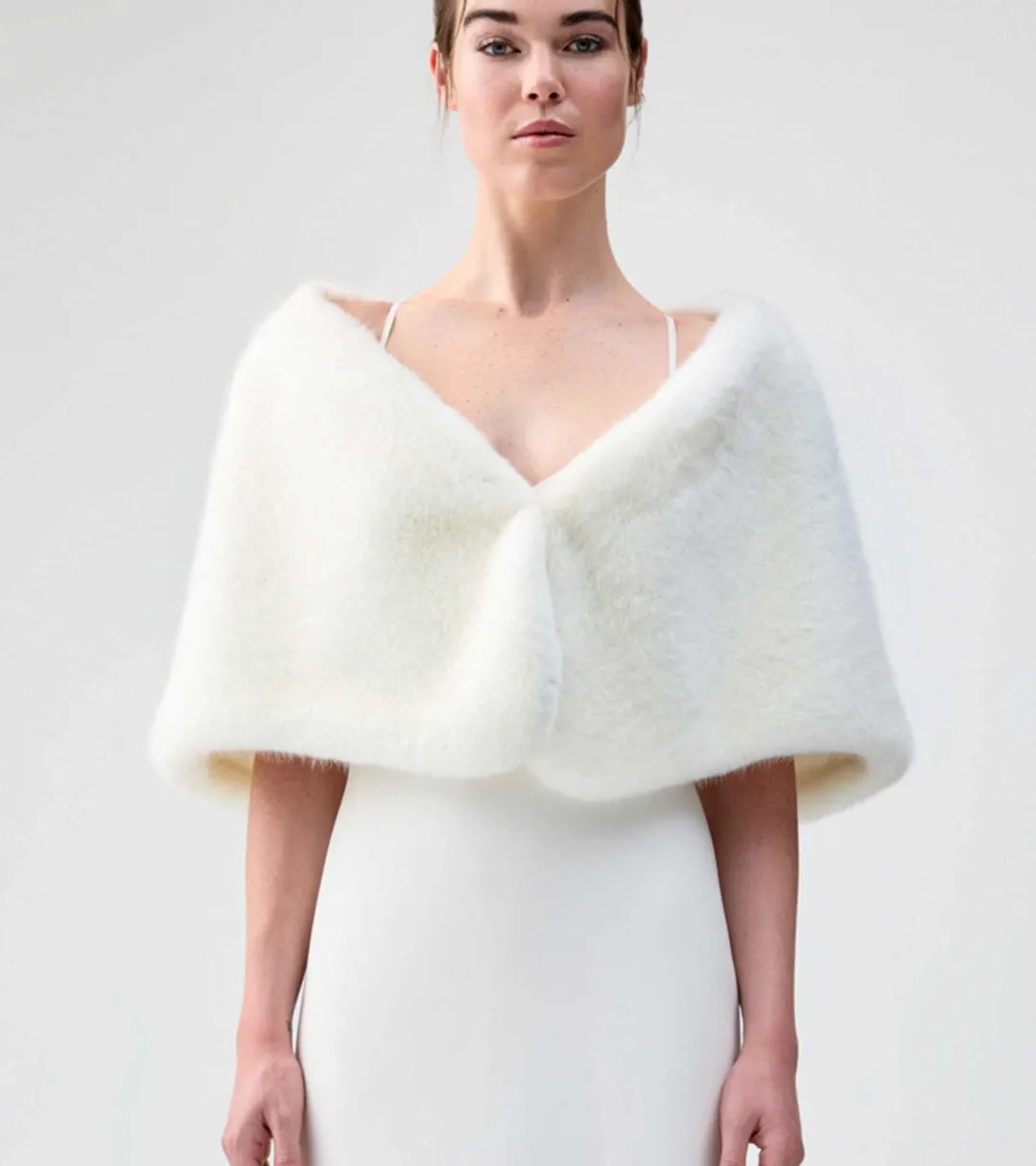 Unreal Fur Yasmine Wrap Ivory OS for rent on The Volte - main image