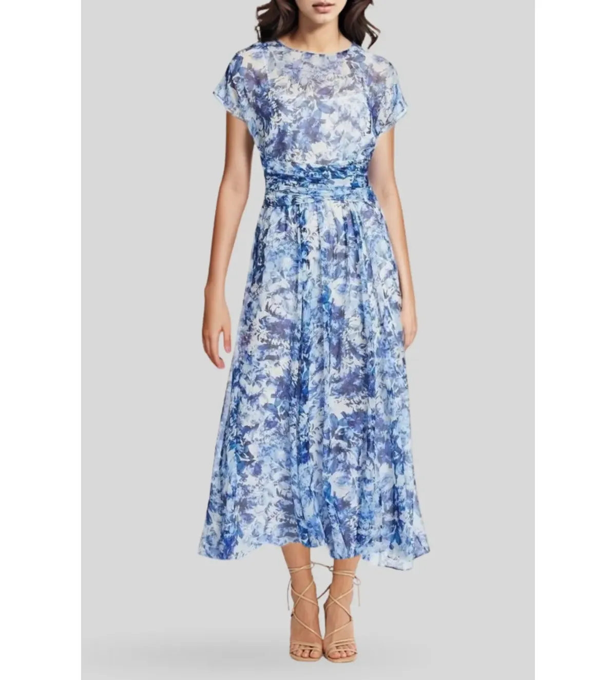 David Lawrence Maria Silk Dress Print Size 10 for rent on The Volte - main image