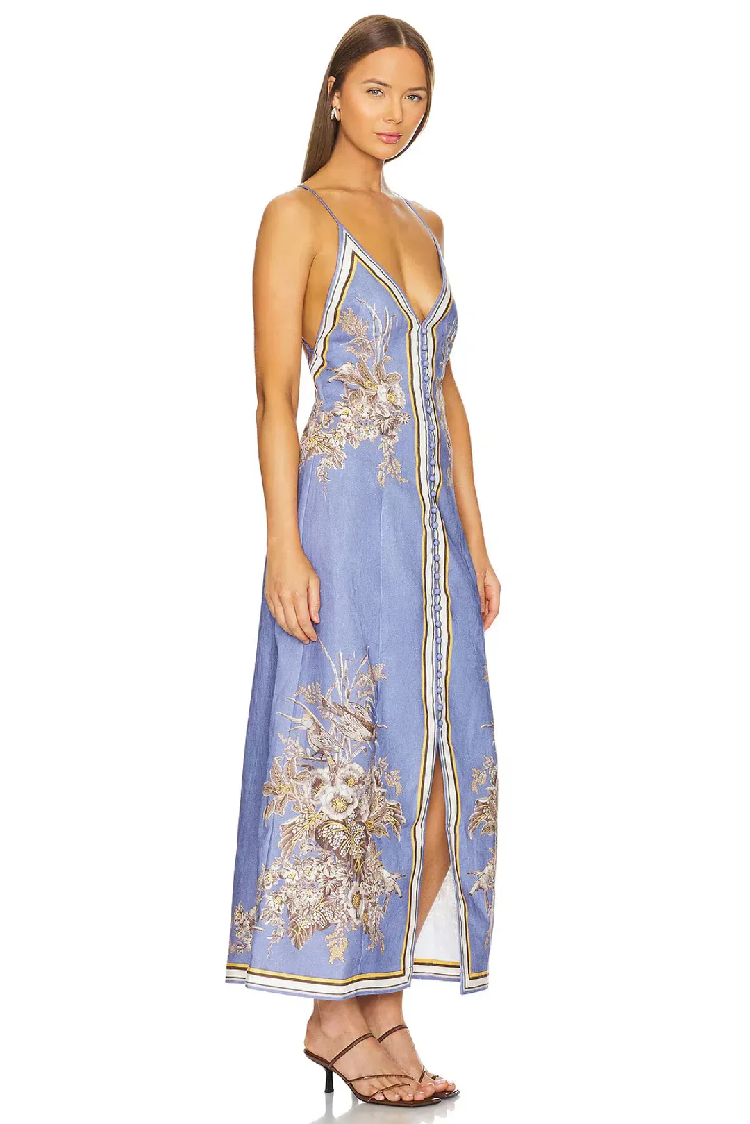 Zimmermann Ottie Slip Midi Dress Blue Floral Size OP for rent on The Volte - main image