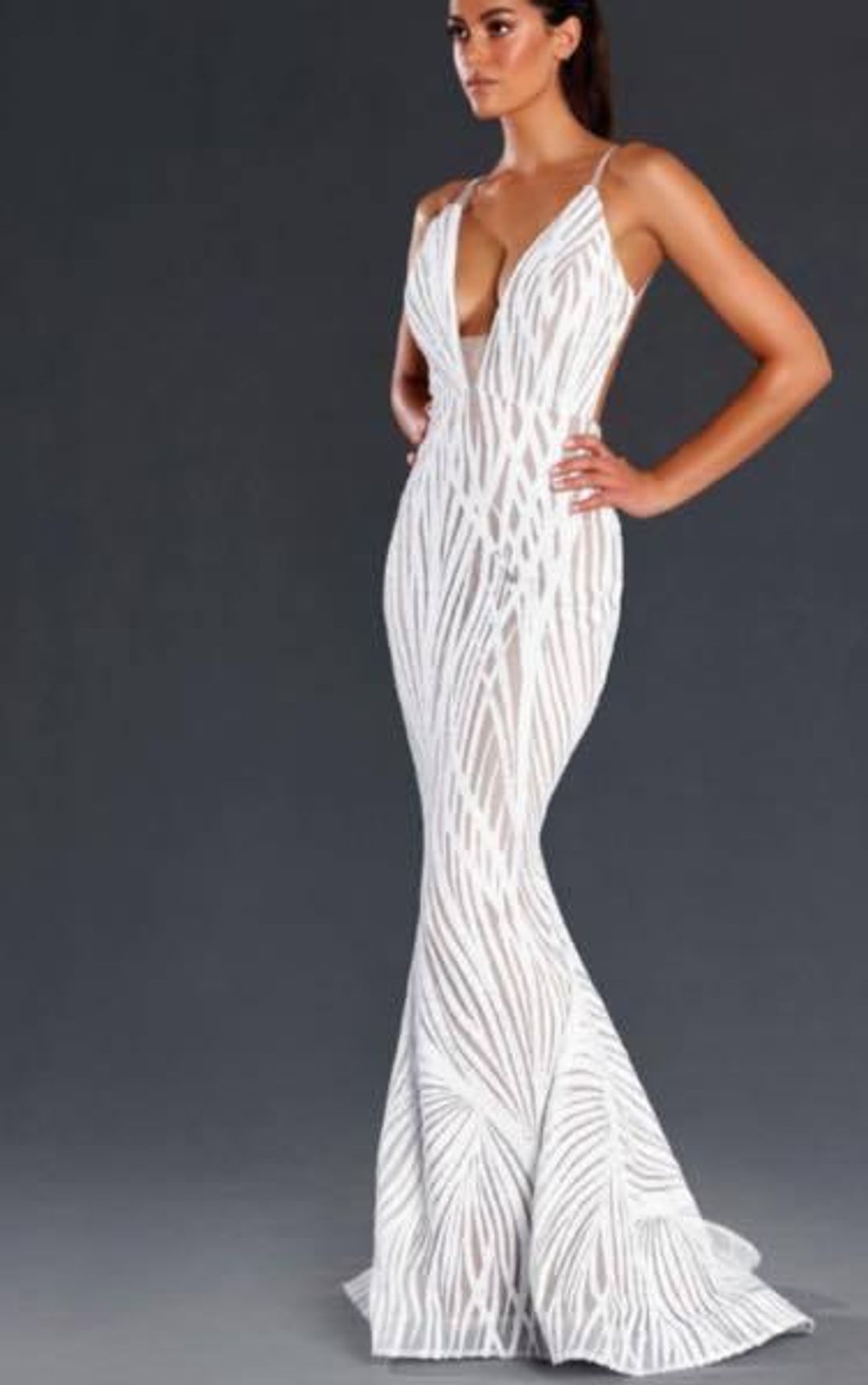 Jadore Cari gown in white (JX098) for rent on The Volte - main image