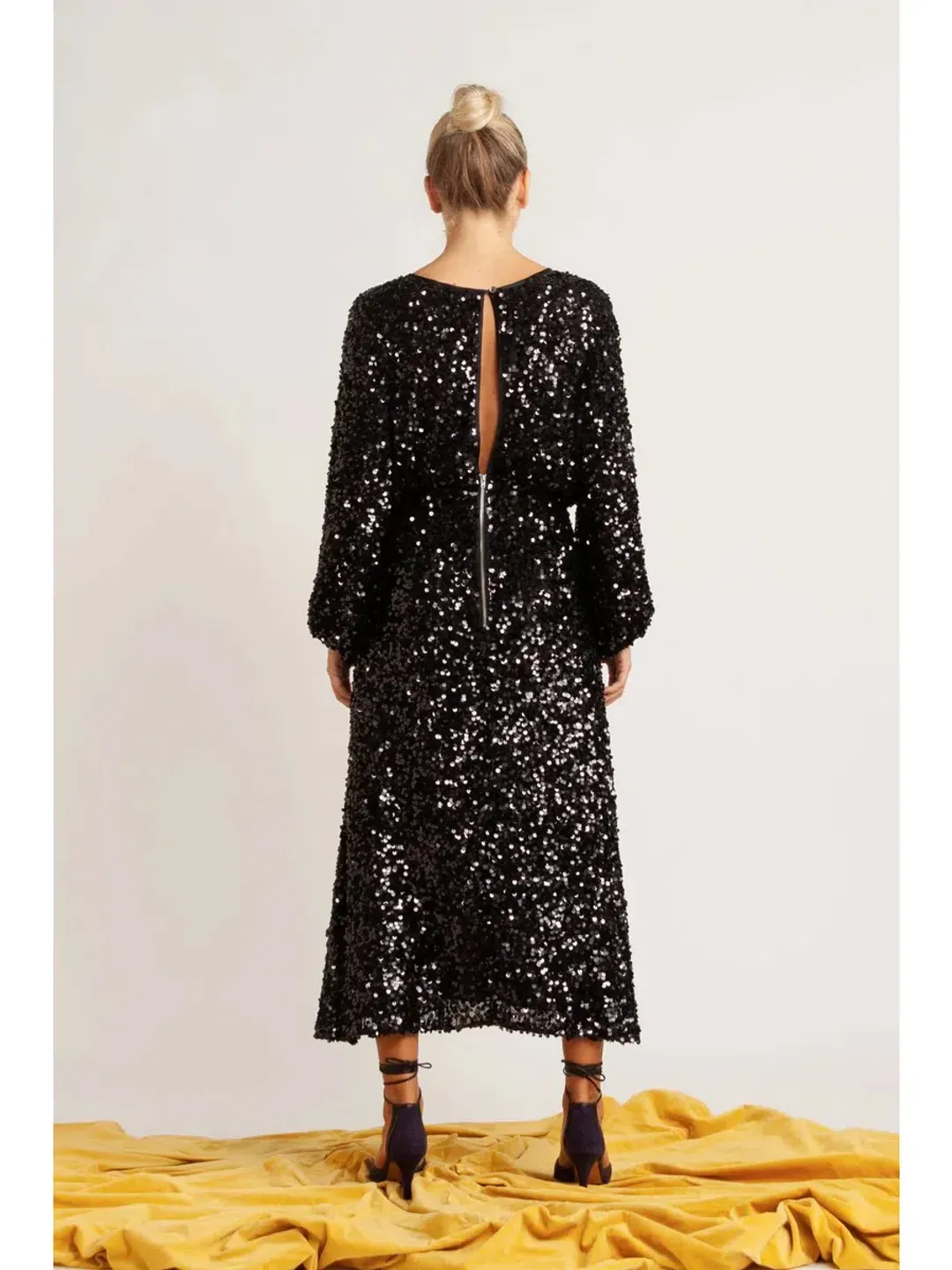 Flannel Alana Dress in Black Size 10 for rent on The Volte - main image