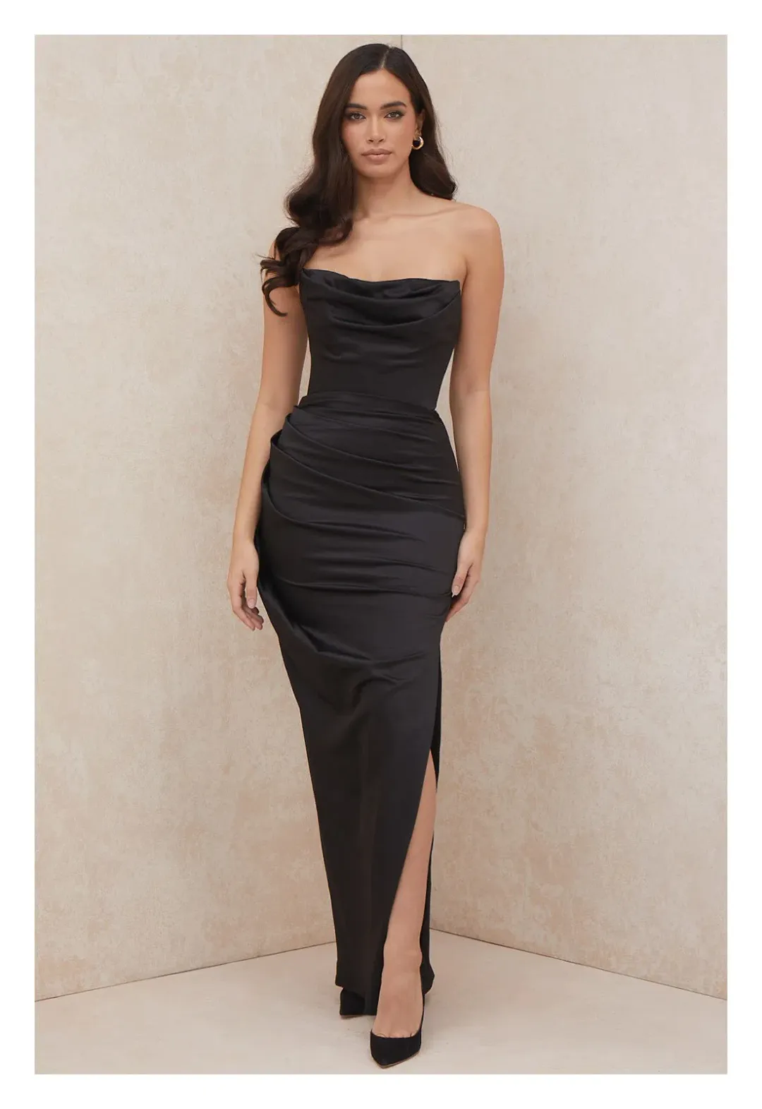 House of CB Adrienne Strapless Maxi Dress Black Size 6 for rent on The Volte - main image