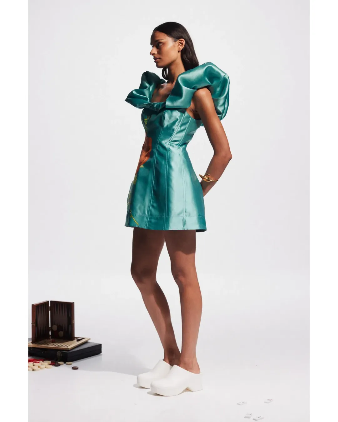 Alemais Regent Jade Mini Dress Jade Size AU 8 for rent on The Volte - main image