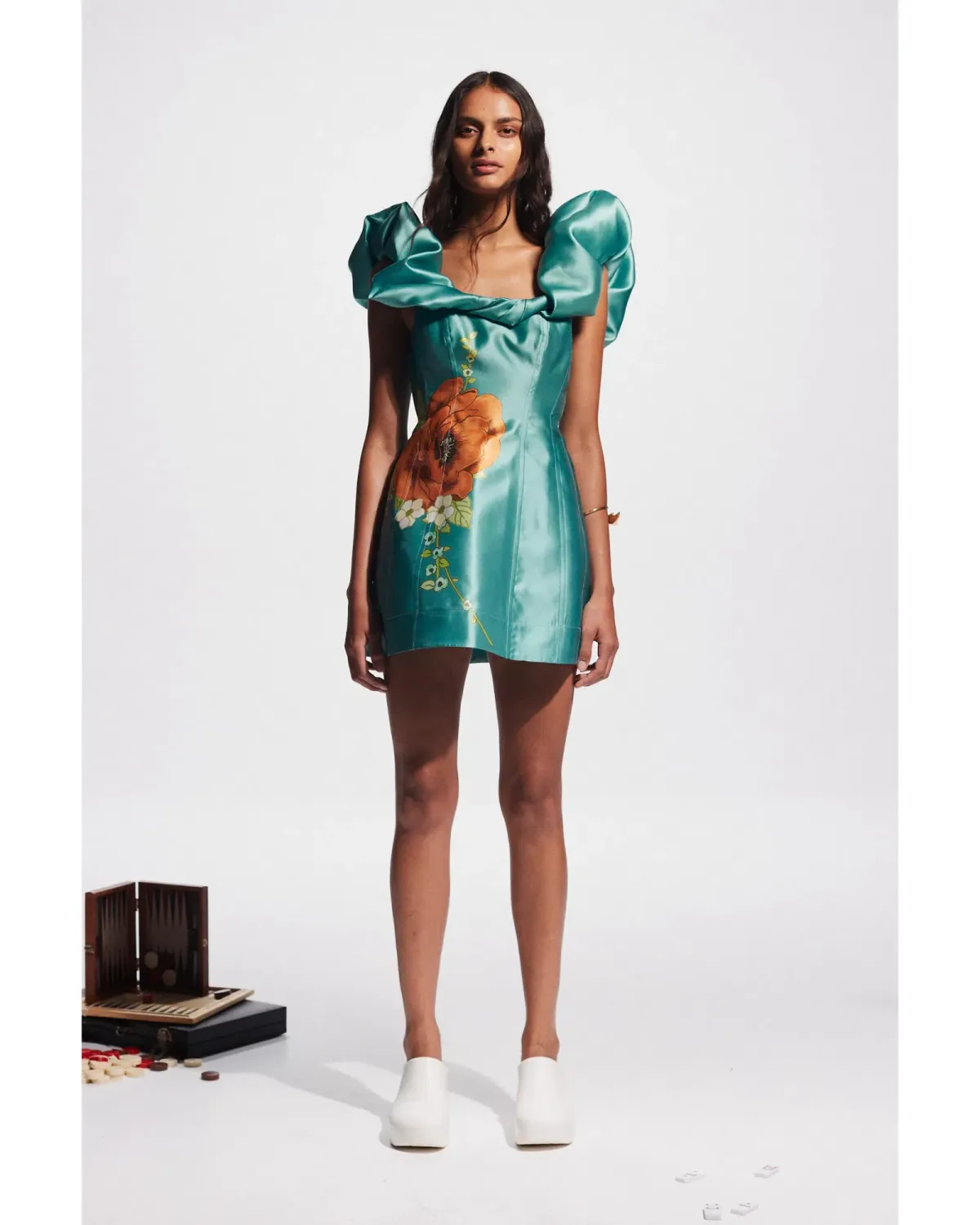 Alemais Regent Jade Mini Dress Jade Size AU 8 for rent on The Volte - main image