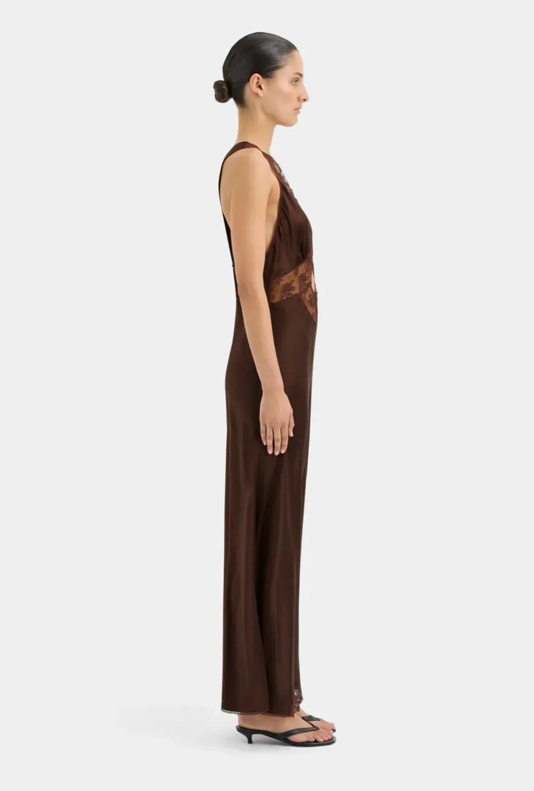 Sir the Label Aries Cut Out Gown Chocolate Brown Size 1 / AU 8 for rent on The Volte - main image